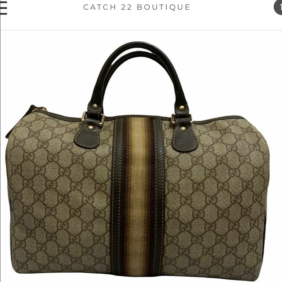 Gucci Joy Boston Canvas Coated Web Bag